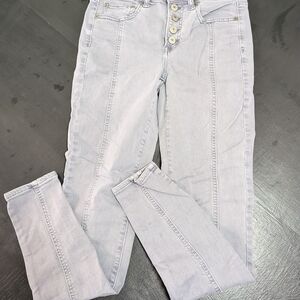 American Age Women's High Rise Light Gray Jeans